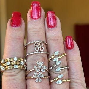 14 karat gold and diamond custom-made rings